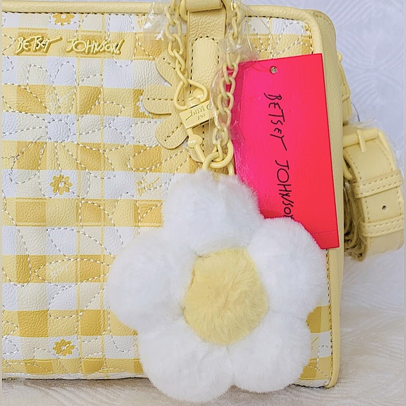 Betsey Johnson Daisy Floral XO Alfie Triple Compartment Satchel / Crossbody - Picture 5 of 11